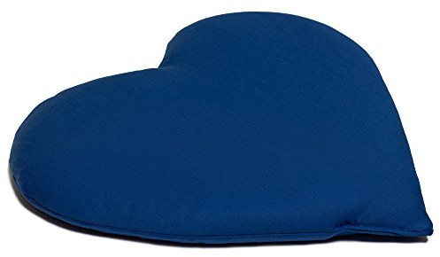 GIRAFFENLAND Bio-Bio-Dinkelkissen Herz ca. 30x25cm - Bio Füllung & Bio Stoff enzianblau - Wärmekissen - Körnerkissen - Ein charmantes Geschenk