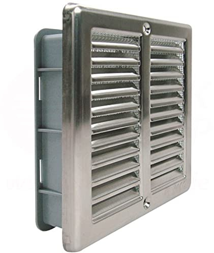 Edelstahl DIN 1.403 Lüftungsgitter Wetterschutz Lamellen 150 x 150 mm, 200 x ...