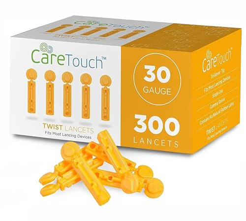 Care Touch Lancets for Diabetes Testing - 30 Gauge Diabetic Lancets for Blood Testing and Glucose Testing - Fits Most Lancing Devices - Sterile, Single Use 30g Blood Sugar Lancets - 300 count