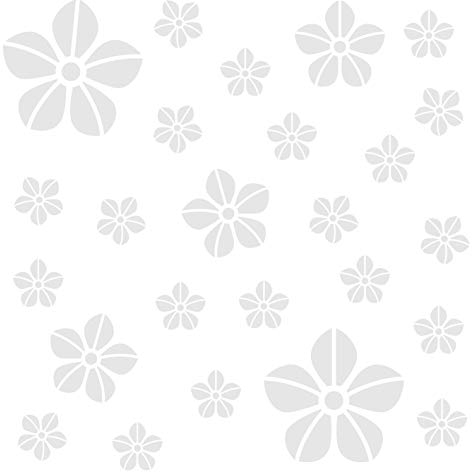 kleb-Drauf® | 25 Blumen | Weiß - matt | Wandtattoo Wandaufkleber Wandsticker Aufkleber Sticker | Wohnzimmer Schlafzimmer Kinderzimmer Küche Bad | Deko Wände Glas Fenster Tür Fliese