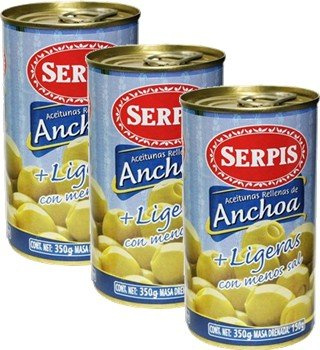 Serpis - Olive verdi a basso contenuto di sale ripieni di acciughe.