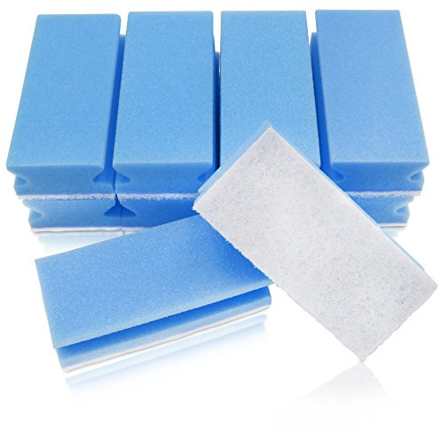 awiwa XXL Putzschwamm Küchenschwamm Spülschwamm Schwamm für Küche und Bad (kratzfrei, Griffleiste, maschinenwaschbar,10-er Pack) (blau-weiß)