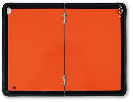 ADR Gefahrgutwarntafel Stahlblech vertikal klappbar mit Kantenschutz reflektierend 400x300 mm orange
