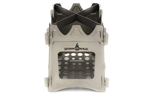 Titan Hobo V2 Pro Holzofen mit Spiritusbrenner Einsatz und Bodenschutzmatte. Perfekt für Wandern, Bushkraft, und andere Outdoor Hobby's Ultra leicht, stabil und faltbar inkl. Aufbewahrungsbeutel