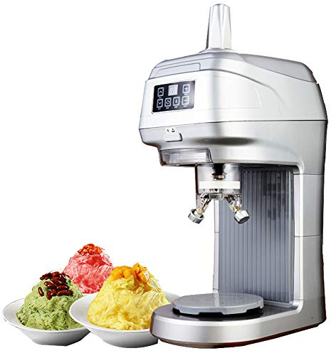 CGOLDENWALL 350W Automatic Ice Shaver Ice Crusher Fancy Ice Machine Snowflake Ice Machine Snow Cone Maker Ice Block Breaking Machine Intelligent Touch Screen Freely Adjust Time&Ice Thickness
