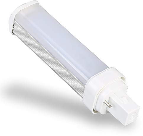 E-Simpo 2pcs G24d 2Pin 7W 5.7 CFL 2U PL-C 13W Horizontal LED Replacement Rotatable PL Horizontal Recessed Ceiling Downlight Equivalent (Need Throw Ballast) (G24D 2P 21mm, Warm White)