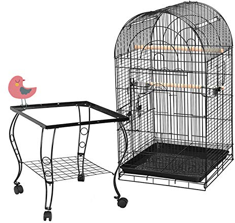 Yizhe Vogelkäfig,Vogelvoliere,Voliere,Vogelhaus,Papageienkäfig,Tierkäfig,Käfig,Sittichkäfig,Vogel,Nagerkäfig,Mit offenem Oberlicht für kanarischen Papageienkäfig（59 * 59 * 150cm）