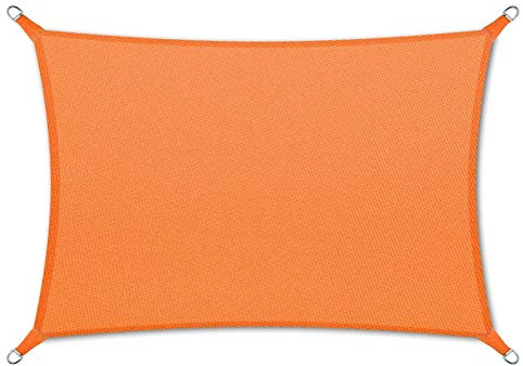 Floordirekt Voile d'ombrage imperméable 5 x 7 m, orange, rectangulaire, pour jardin, terrasse et balcon, résistant aux UV et aux intempéries