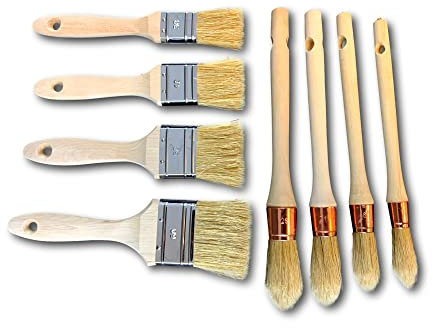 Kibros Lot 3 Sets 8 pinceaux Plats et Ronds Soie Hyper Pro 100%