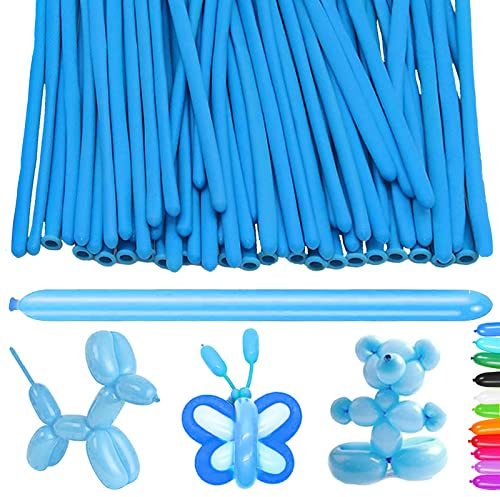 YOUYIKE Lot de 100 ballons à modeler, longs, pour animaux, ballons magiques, anniversaires, événements, décoration, fêtes, mariages (bleu)