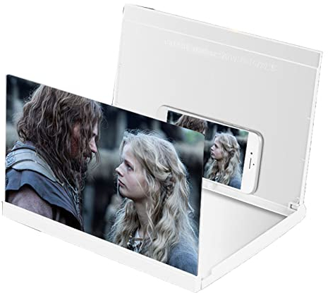 Bildschirmlupe für Mobiltelefone – Faltbarer Telefonständerhalter mit Bildschirmverstärker – kompatibel mit Allen Smartphones (Color : Black, Size : 10inch) (White 14inch)