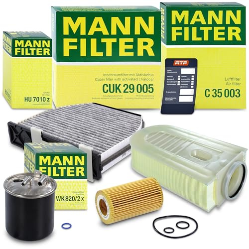 MANN-FILTER Inspektionspaket Filterset 1x Ölfilter, 1x Luftfilter, 1x | Kompatibel mit: MERCEDES-BENZ C-CLASS, C-CLASS Coupe, C-CLASS T-Model, E-CLASS, E-CLASS Cabriolet, E-CLASS Coupe