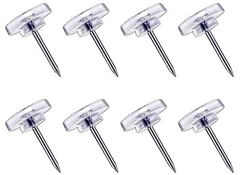 DEEINN 120 Count Clear Push Pins - Thumb Tacks for Wall Hangings, Cork Board, Plastic Flat Head Pins