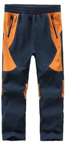 HFDWYJ Winterhose Softshellhose Kinder Mit Fleecefutter wasserdichte Outdoor Hose Warm Skihose Wanderhose Jungen