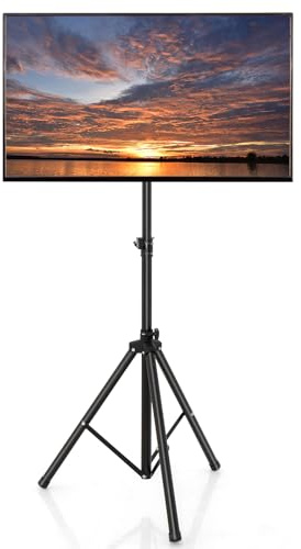 COSTWAY Soporte TV Pie para Pantallas 21-47 Pulgadas, Altura Ajustable y Capacidad de Carga de 35 kg, Soporte de Mesa para Televisor LCD OLED, Base Antideslizante
