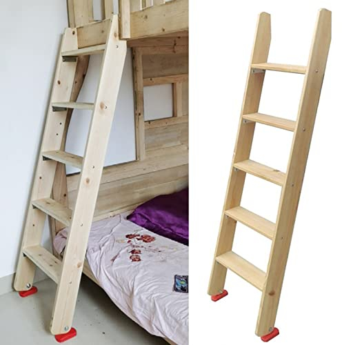 100 125 150 175 cm extra hohe Etagenbett-Holzleiter mit 3,7 Zoll breitem Pedal, Hochbett-/Hoch-/Wohnmobilbettleitern für Erwachsene/ältere Erwachsene/Kinder, abgewinkelte Stufenleiter (Größe