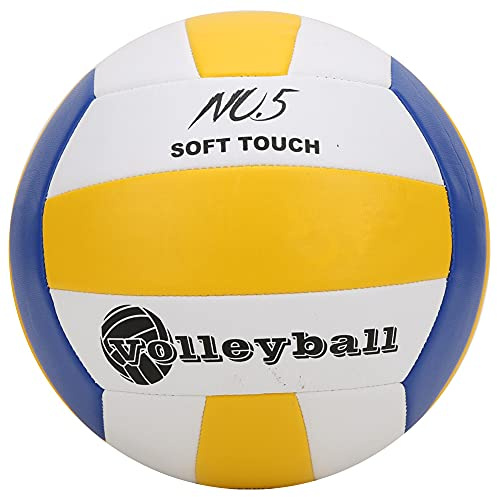 Cryfokt Volleyboll med bra elasticitet, elastiskt PU-material, standard volleyboll, för professionell träning, allmän tävling inomhus utomhus (blå)
