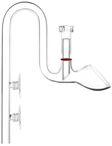 JARDLI Glas Lily Pipe Auslauf mit Skimmer Oberflächenabzug für bepflanztes Aquarium (13mm für 12/16mm Schläuche)