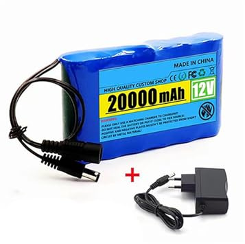 Paquete de batería de Litio 3S2P 12 V 20000 mAh con Placa de protección incorporada, baterías Recargables de Iones de Litio con Cargador de 12,6 V 1 A