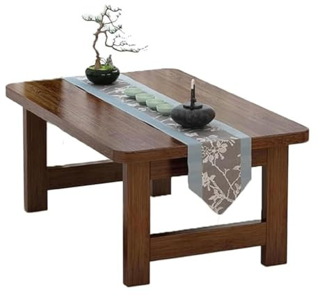 KLJUddGY Bodentisch Bodentische, niedriger Tisch, Couchtisch aus Massivholz, Faltbarer Erkerfenstertisch, Vintage-Tisch, Zen-Teetisch für Teestube, Schlafzimmer einzigartig