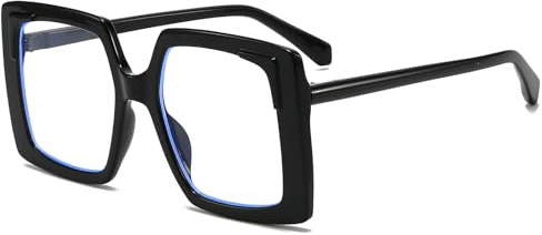 YAMEIZE Gafas de Bloqueo de Luz Azul Oversized Montura Cuadrada Retro Grande Gafas con Filtro de Luz Azul Bloqueo Anti Reflejantes para Ordenador