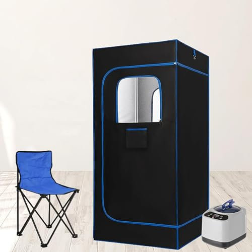 Box Sauna, Sauna Portatile For La Casa, Tenda Sauna A Vapore Con Vapore Da 2,6 Litri, Telecomando, Sedia Pieghevole, Uomini E Donne