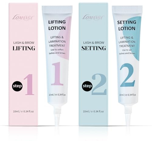 Lomansa Wimpernlifting Lotion, Wimpernlifting Set, Lash Lifting Set | Augenbrauen Lifting mit pflegendem Serum, praktische Tube, 15 Anwendungen, bis zu 6 Wochen Schwung