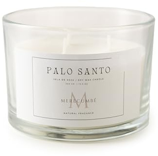 Merecumbé LUXURY Vela Aromática Grande Lujo | Aroma Palo Santo | Cera de Soja | Larga Duración | Calidad | Regalo | Ideal Mujer y Decorativa | 300gr | 3 Mechas (Palo Santo)