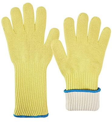 YQVEOT Guantes Anticortes, Fibra 2 Capas a Prueba de Fuego Anti Corte Resistente al Fuego 500 Grados centígrados Seguridad Trabajo Barbacoa Horno Guante Seguridad Trabajo Guante(36CM 1pair)