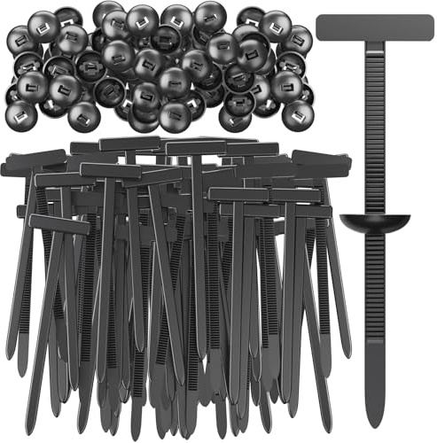 Nylon Universal Cable Tie Buckle, Heavy-Duty Self-Locking UV-Resistant Wire Nylon Zip Tie Holders, Car Plastic Rivets Fasteners for Auto Repairing Quick Fix and Hole Fastening (50)