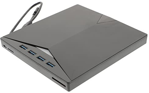 EXCEART Lecteur DVD Externe USB 3.0 Portable Multifonction pour Ordinateur Pc Portable Et Bureau, Graveur DVD-rom Et Lecteur CD Compatible Type-c, Silencieux Et Compact, Usage Polyvalent Numérique