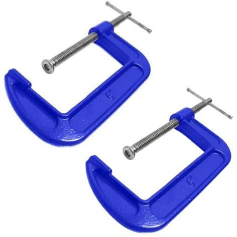 Dunnet Tools Heavy Duty 2Pc G-Clamp Professional Woodworking Clamps for Woodwork, DIY, Carpentry | Durable G Clamps, Quick Grip, Right Angle Clamp for Joinery & Metal Projects (6 G-Clamp)