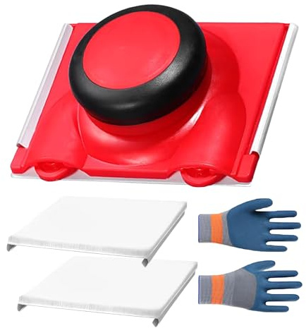 Xijobido Recortadora De Bordes De Pintura | Rodillo Para Esquinas Y Suelos | Cortador con Guantes y 2 Almohadillas de Recambio para Techos Altos, Esquinas, Paredes y Rodapiés