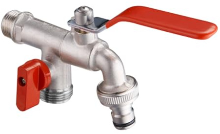 AKOOSY Robinet Eau Extérieur à Double Sortie Laiton Pour Jardin Avec Ouverture Rapide
