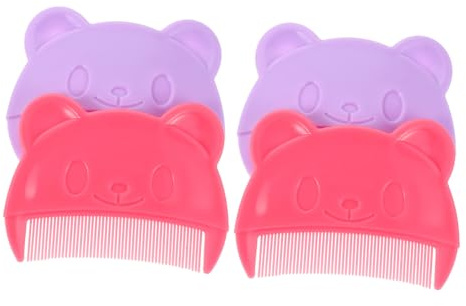 BESPORTBLE 4pcs Bear Shaped Hair Comb Plastic Cute Cradle Cap Comb for Boy Girl and Newborn Scalp Massage Hair Care for Bath and Travel Use