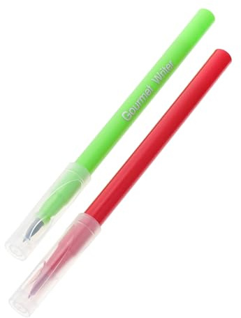 TOPPERFUN 2 pezzi Penna per Colorante Alimentare Punta Fine Rosso e Verde Pennarelli Commestibili per Decorazione Torte Biscotti Fondant e Dolci da Forno