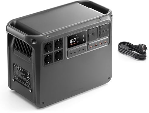 DJI Power 2000 generatore di corrente portatile, power station centrale elettrica, batteria LFP da 2048 Wh, uscita stabile da 3000 W, ricarica 0-80% in 45 min, per casa, campeggio e camper