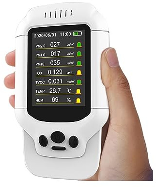 Probador de Gas ozono Profesional 8 en 1, Detector Calidad del Aire PM2.5 PM10 PM1.0 TVOC O3, Sensor, Monitor higrotermógrafo para Cocina y vehículos recreativos