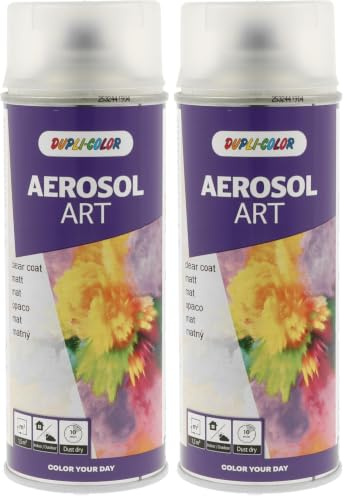DUPLI-COLOR AEROSOL ART CLEAR COAT matt 400 ml, Spraylack für vielseitigen Einsatz, schnelltrocknend, hohe Deckkraft, für Innen- und Außenbereiche geeignet (Packung mit 2)