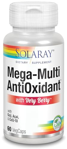Solaray Mega Multi Antioxidant | CoQ10, ALA, Selenium, Goji, Acai | 60 VegCaps