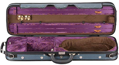 Embassy Ambassador Violin Case 4/4 Size with Quilted Interior, Gold/Silver Hardware, Includes Padded Straps & Bow Spinners