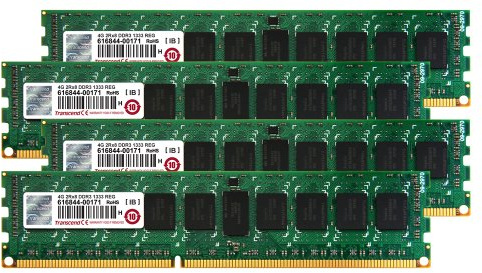 Transcend TS16GJMA533N JetMemory - Kit de Memoria RAM de 16 GB para Apple MacPro 2009 (DDR3 SDRAM, 1333 MHz, Reg. ECC, 4 x 4 GB)