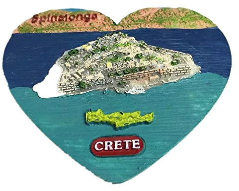 Spinalonga Kreta Griechenland Hellas Ägäis Harz 3D Starker Kühlschrankmagnet Souvenir Tourist Geschenk Chinesischer Magnet Handgemachte Handwerk Kreative Haus und Küche Dekoration Magnetaufkleber