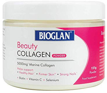 Bioglan Collagen Powder | 5000mg Marine Collagen Powder | Helps Support Healthy Looking Skin, Hair, Nails | Biotin | Vitamin C | Selenium | Hyaluronic Acid | 151g