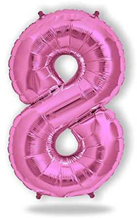 FUNXGO® Ballon Géant Numéro 8 Rose - Ballon decoration anniversaire 8 ans - deco anniversaire 8 ans fille ou garcon - Gonflables à l'Hélium - Idéal pour Fêtes Filles et Garçons - Ballon 8 Rose