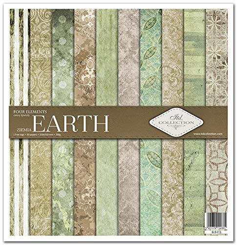 ITD Collection - Decoupage Papier - Decopatch Papier 310 x 320 mm - Scrapbooking - Dekorpapier für DIY Alben Bullet Journals (Four elements-Earth, SLS-013)
