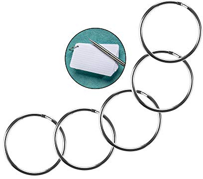 fancility® Karteikarten-Ringe Buchbinde-Ringe perfekte Größe & leicht zu öffnen, Metallringe für Ringbuch, lose Blätter Warenring Heftring 19mm (5 Stück)