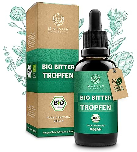 MAISON NATURELLE® | Bio Bittertropfen (100ml) nach Hildegard von Bingen - Bitterstoffe Tropfen Bitterkräuter - Bitterstoff komplex Konzentrat
