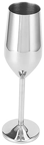 Hapivida Bicchiere da Vino in Acciaio Inossidabile da 200 ml, Bicchiere da Champagne per Bar/Feste/Banchetti/Picnic(d'Argento)