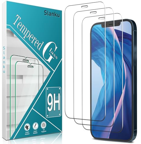 Slanku 3 Pièces Verre Trempé pour iPhone 12 Mini | Film Protection écran 0,33mm HD Ultra Transparent, 9H Dureté, Anti-Rayures, Sans Bulles, Facile à Installer